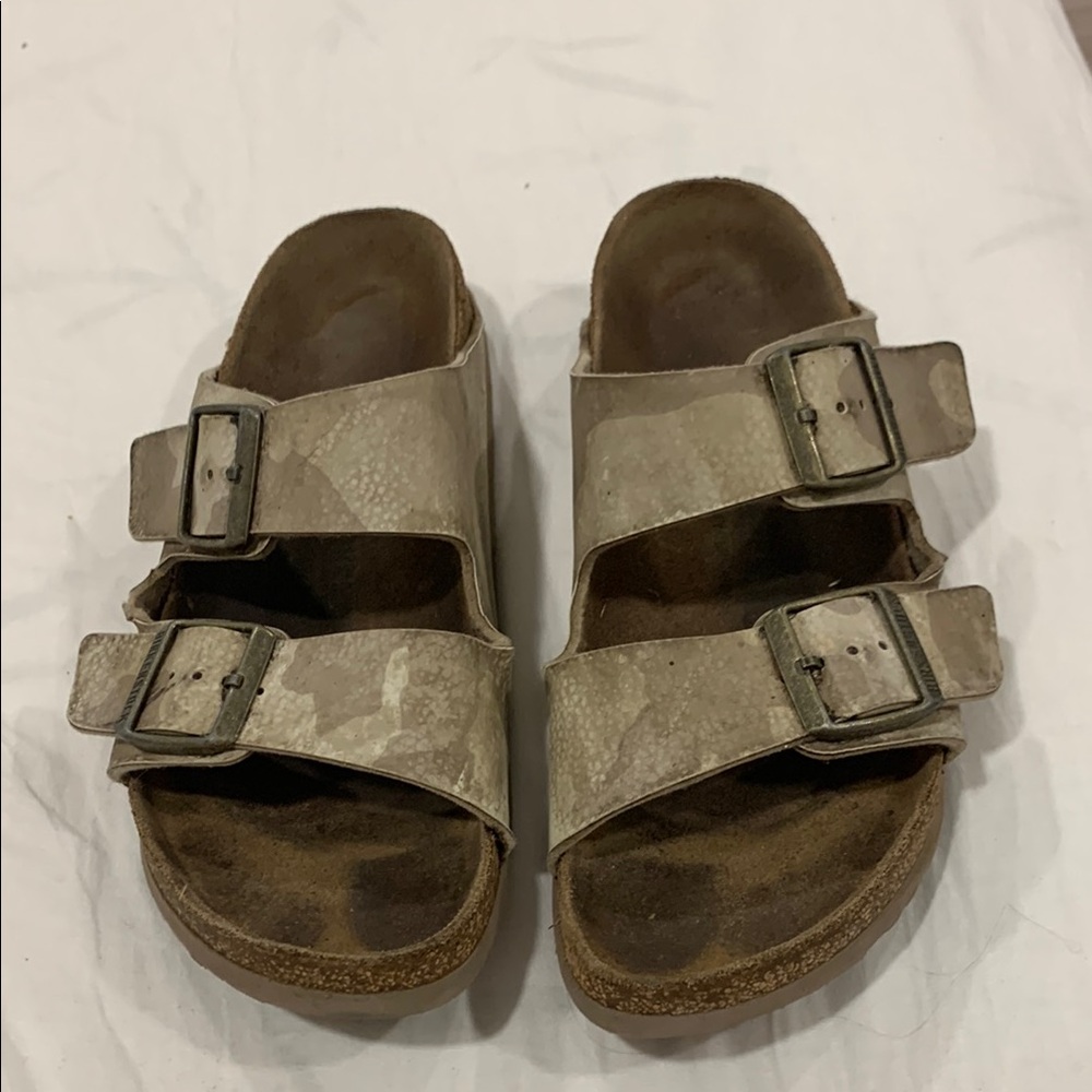 Beige Camouflage Birkenstock Double Strap Sandals womens 8